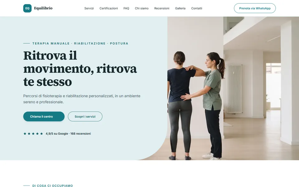 Anteprima del sito demo Centro Equilibrio — Torino (fisioterapista)